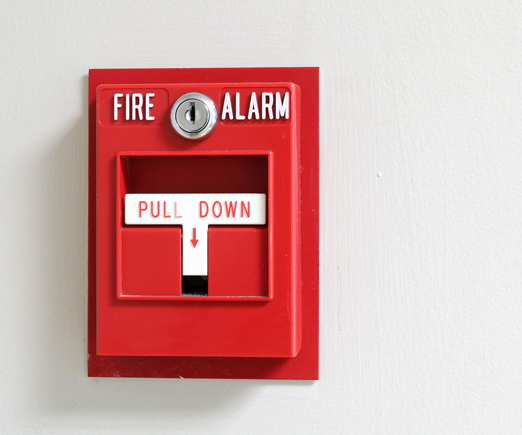 Wall mounted fire alarm