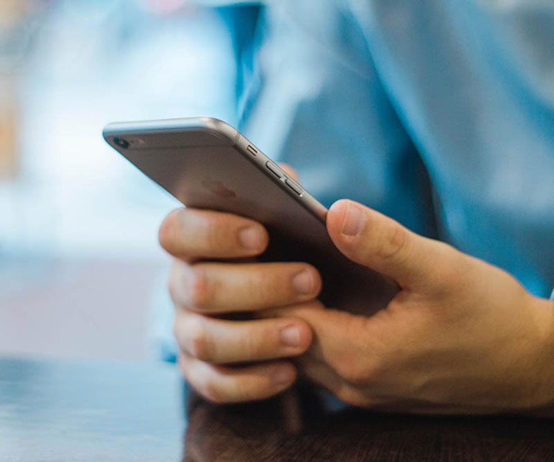 Man using a smartphone